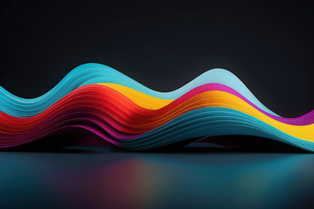 3d render, abstract wavy background, colorful waves, 3d illustration