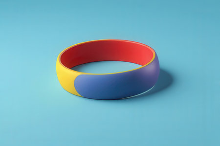 Colorful bracelet on a blue background. 3d render illustration.