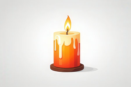 Candle on a white background. Vector illustration. Eps 10.の写真素材