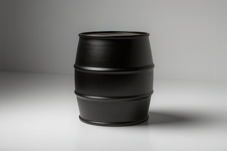 Black metal barrel on a white background. 3d render illustration.の写真素材
