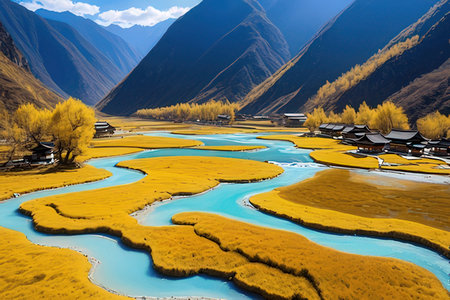 Xinjiang Yixian Mountain Scenic Area in China.の写真素材
