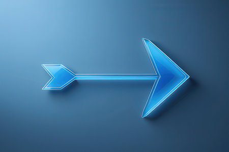 blue arrow on a blue background. 3d rendering, 3d illustration.