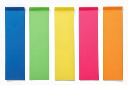 Colorful sticky note paper isolated on white background. (with clipping path)