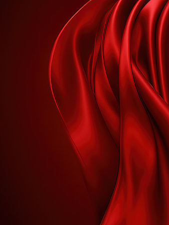 Abstract red satin wavy background. 3d render illustration.の写真素材