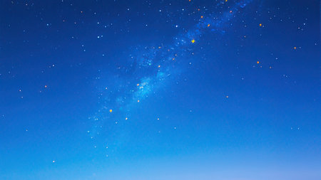 Stars in the night sky. Sky background with stars and nebulaの写真素材