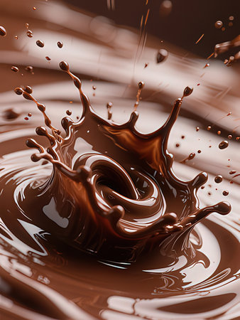 chocolate splash closeup as a background. 3d rendering toned imageの写真素材
