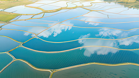 Aerial view of paddy field in Yunnan, China.の写真素材