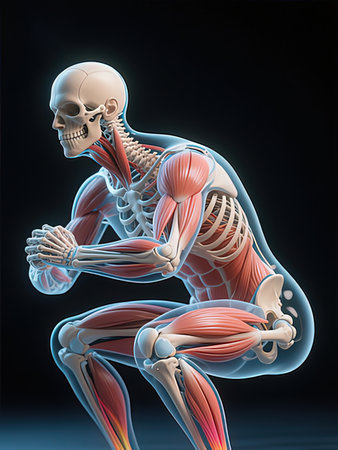 3D rendered Illustration of the skeletal system of a male.の写真素材
