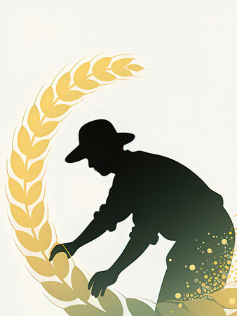 Silhouette of a person in front of a laurel wreath.