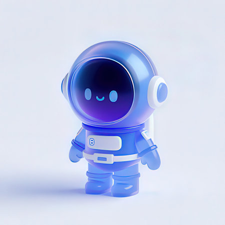 Astronaut character on white background. 3D rendering illustration.の写真素材