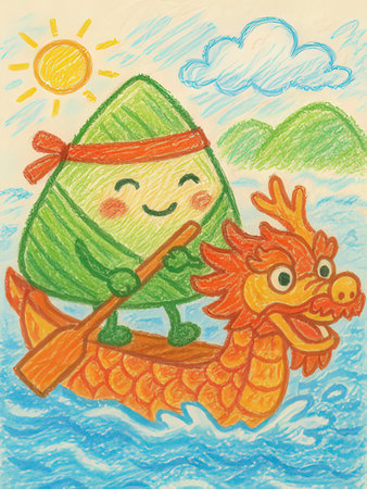 Shrimp cocktail with ice cubes and party hat. Vector illustration.の写真素材