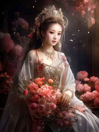 happy asian little boy eating healthy food in the morning at homeの写真素材