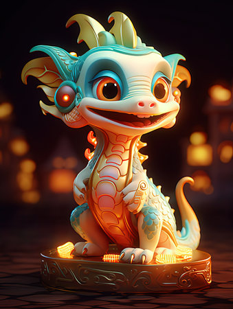 Chinese New Year of the Dragon, Chinese zodiac symbol of the year.の写真素材