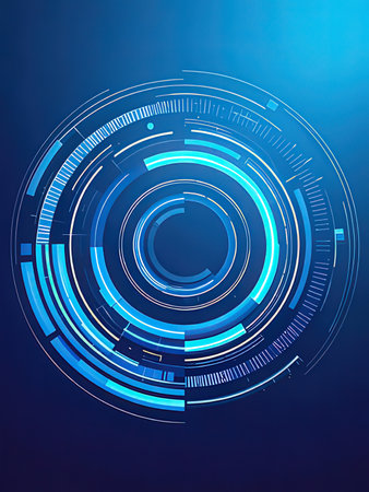 Abstract blue circle technology concept background. Vector illustration for your design.の写真素材