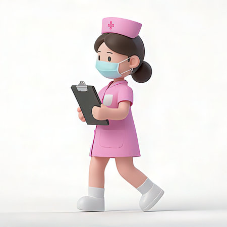 Nurse with clipboard, 3d rendering.の写真素材
