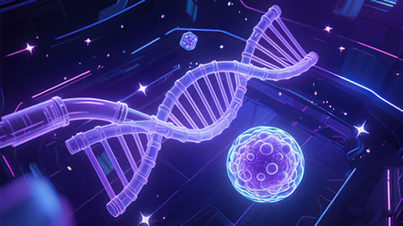 Digital illustration DNA structure in color background, 3d rendering. Computer digital drawing.