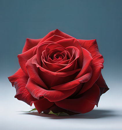 Beautiful red rose on a gray background. 3d rendering.の写真素材