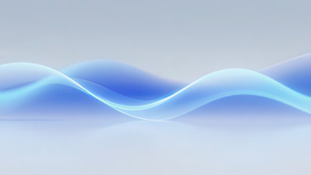 abstract blue waves on a white background, computer-generated image