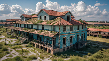 Abandoned factory in the city of Ho Chi Minh, Vietnamの写真素材