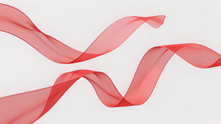 Abstract red wave on white background. Red ribbon on white background. Abstract red wave.の写真素材
