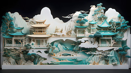 Miniature scale model of Hong Kong Museum of Art.の写真素材
