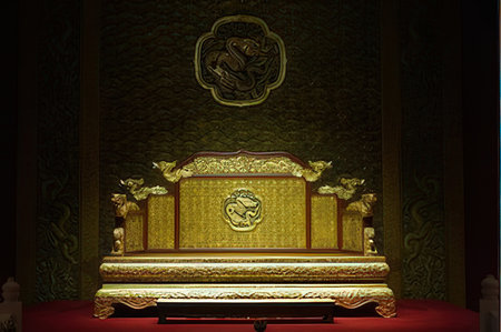 Luxury gold casket in the interior of the royal palaceの写真素材