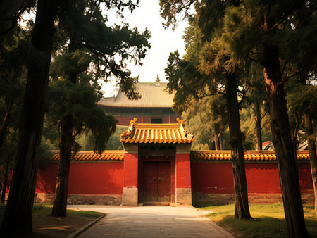 Ancient architecture scenery in the Eastern Royal Tombs of the Qing Dynasty, Zunhua City, Hebei Province, china.の写真素材