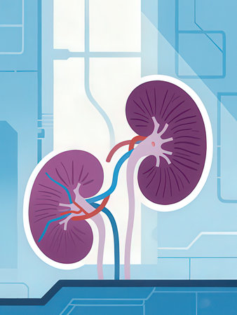 Kidneys of the human. Vector illustration in flat design style.