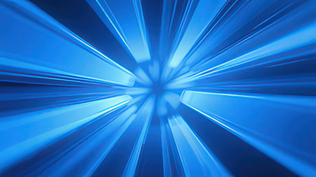Blue abstract background with rays of light. Computer generated 3D photo rendering