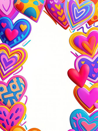 Valentine's day background with colorful hearts. Vector illustration.