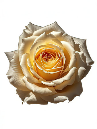 close up of white rose on white background with clipping path and shadowの写真素材