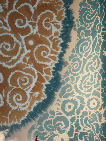 Seamless pattern with paisley ornament. Vector illustration.