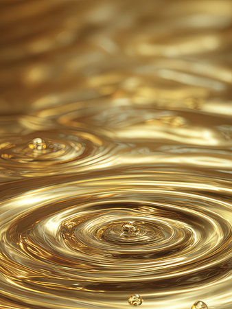 Golden water surface with ripples. Abstract background. 3d renderingの写真素材