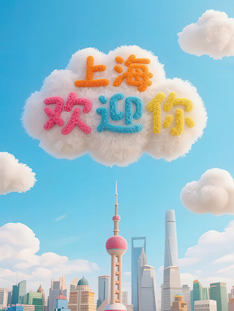 \Cloud with the words \\Life is good\\ on the background of the modern city.\