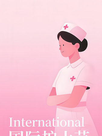 International Nurses Day. Vector illustration of a nurse in uniform.の写真素材