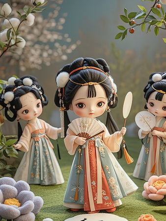 Hinamatsuri dolls, Japanese traditional dolls.の写真素材