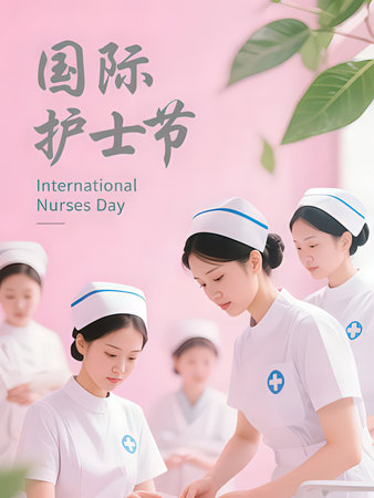 Nurse and staff in the hospital. Chinese translation: Nurse and staff.の写真素材