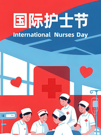 Nurse Day Poster or Banner. Vector Illustration of Nurse Day.の写真素材