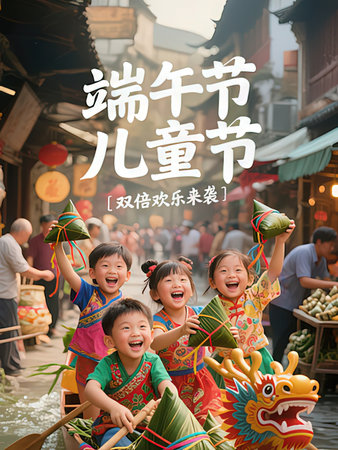 Unidentified Thai people and foreign tourists with dragon boat parade in Damnoen Saduak floating market in Ratchaburi, Thailand.の写真素材