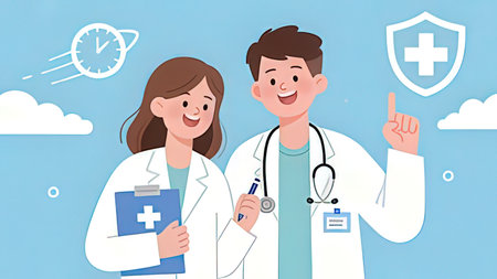 chinese woman in traditional dress on a blue background with lotusの写真素材