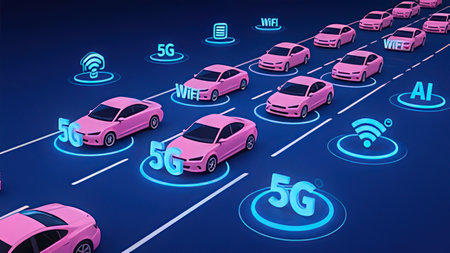 Electric car charging station connected to electric vehicle charging station, 3d rendering