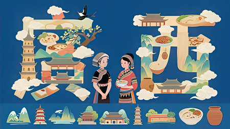 Set of vector illustrations in flat cartoon style.の写真素材