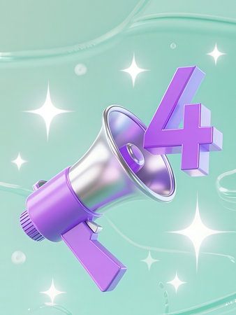 megaphone with hashtag symbol on blue background, 3d renderの写真素材