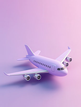 Airplane on the background of the sky. 3d rendering.