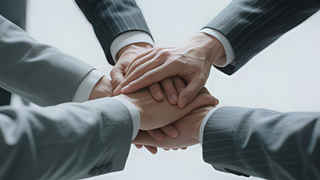 close up.business team showing their unity.photo with copy space