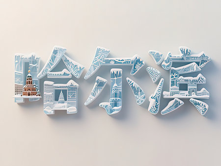 Merry Christmas and Happy New Year. 3D rendering. Paper cut styleの写真素材