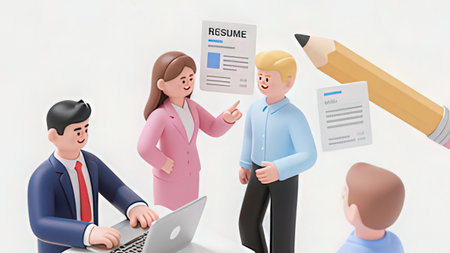 business people working together in the office. 3d render illustration.の写真素材