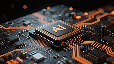 Close-up view of a modern GPU card circuit. 3D renderingの写真素材