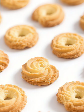 cookies with cream filling on a white background, close-upの写真素材