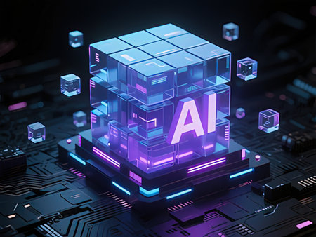 3D rendering of abstract artificial intelligence (AI) concept background.